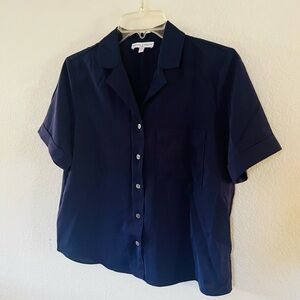 Frame Navy Short Sleeve Button-Down Shirt
